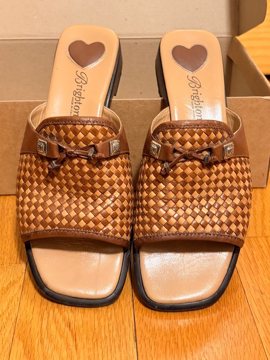 Brighton Shoes - Brighton Brown Woven Leather Sandals